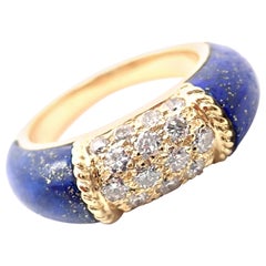 Van Cleef & Arpels Diamond Lapis Lazuli Philippine Yellow Gold Band Ring