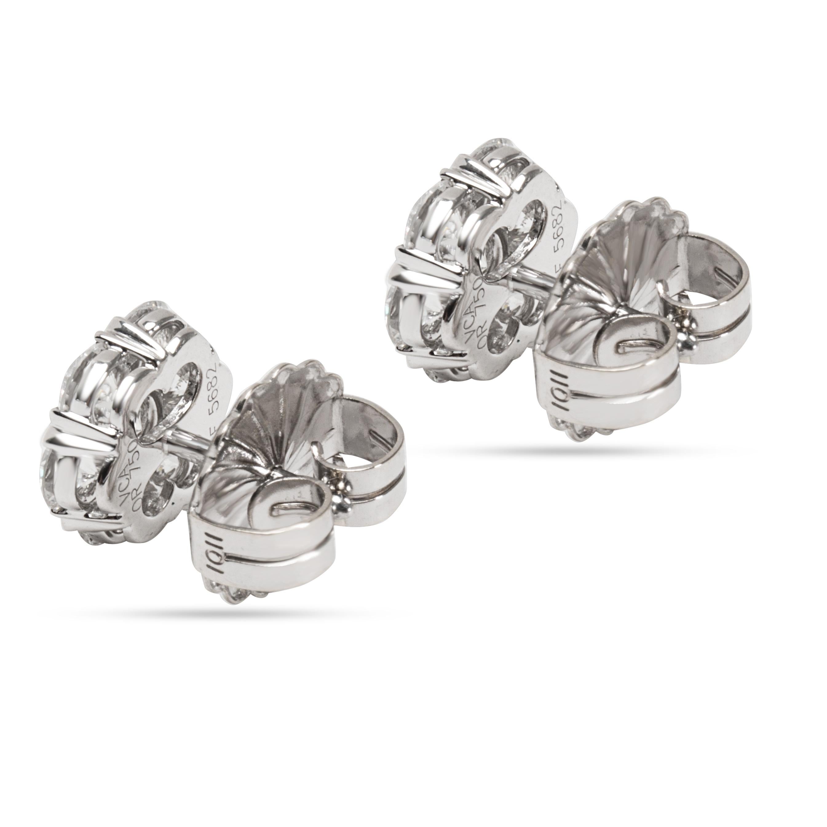 Van Cleef & Arpels Diamond Large Fleurette Earrings in 18 Karat Gold 1.25 Carat In Excellent Condition In New York, NY