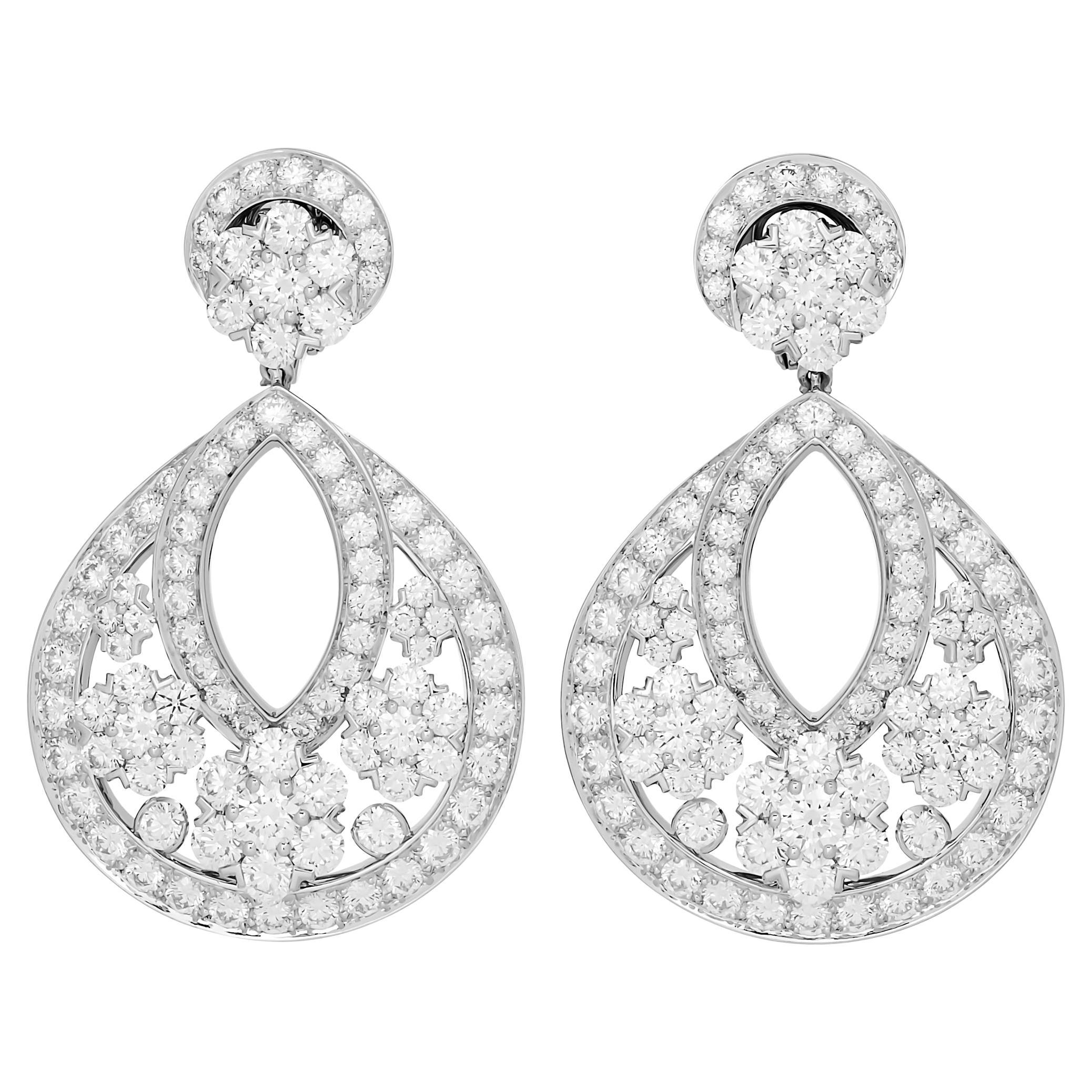 Van Cleef & Arpels Diamond Large Model Snowflake Earrings