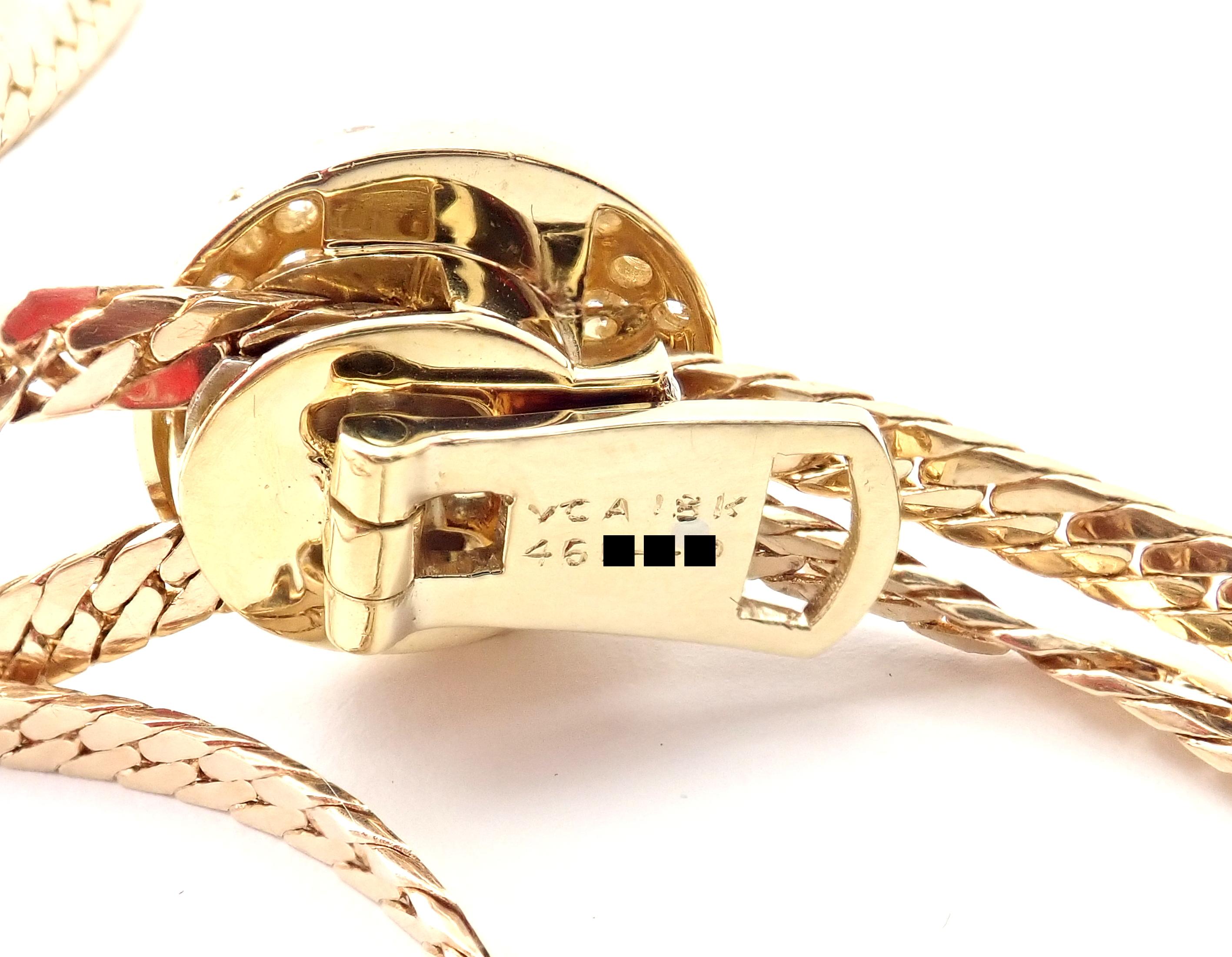 Brilliant Cut Van Cleef & Arpels Diamond Lariat Yellow Gold Long Link Necklace