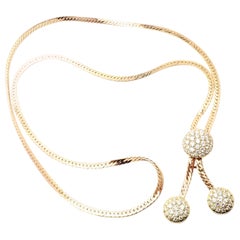 Van Cleef & Arpels Diamond Lariat Yellow Gold Long Link Necklace