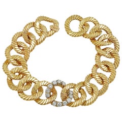 Van Cleef & Arpels Diamond Yellow Gold Link Bracelet