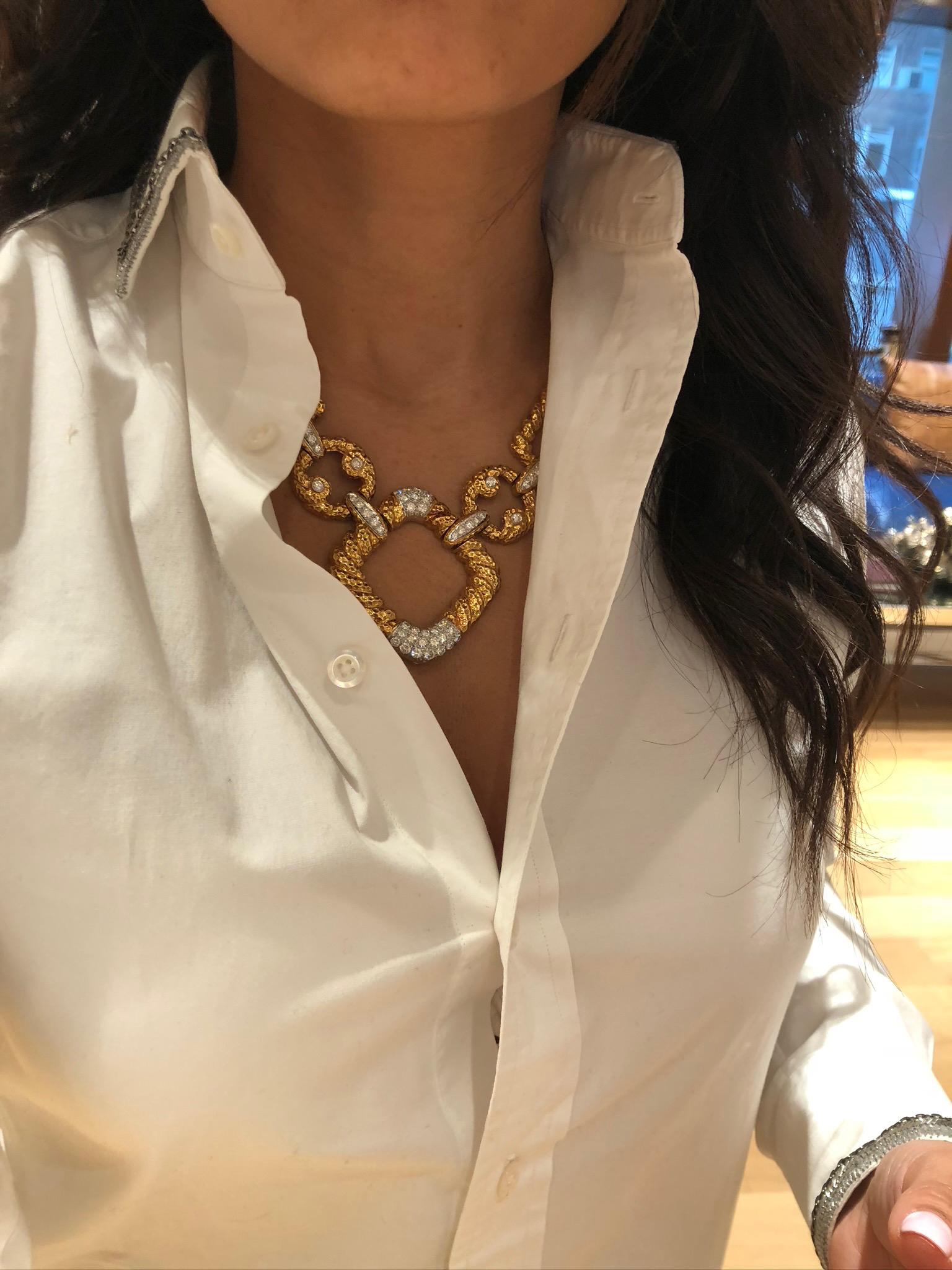 Van Cleef and Arpels Diamond Link Necklace For Sale at 1stDibs van