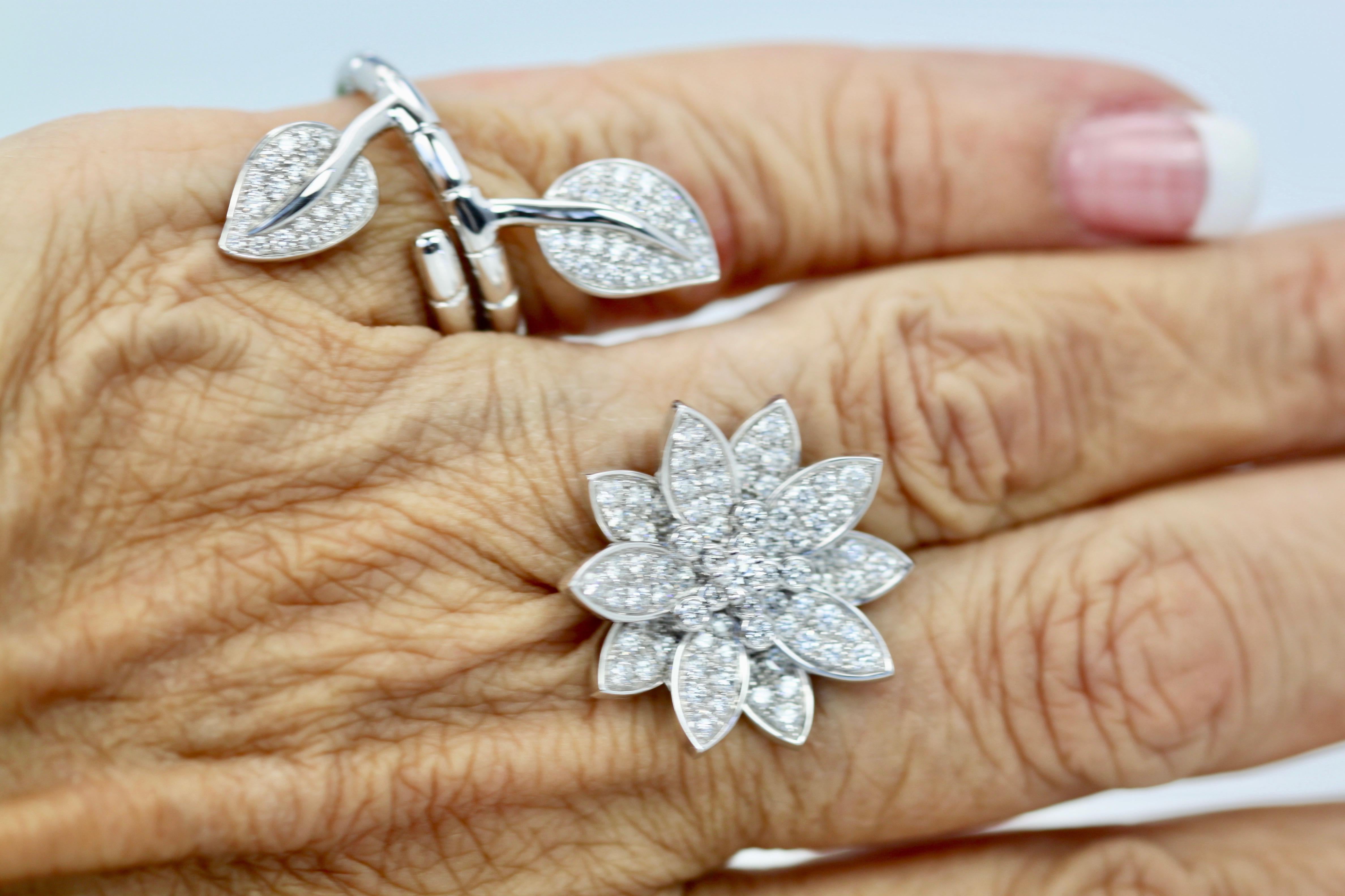 Van Cleef & Arpels Lotus-Diamantring im Zustand „Hervorragend“ in North Hollywood, CA