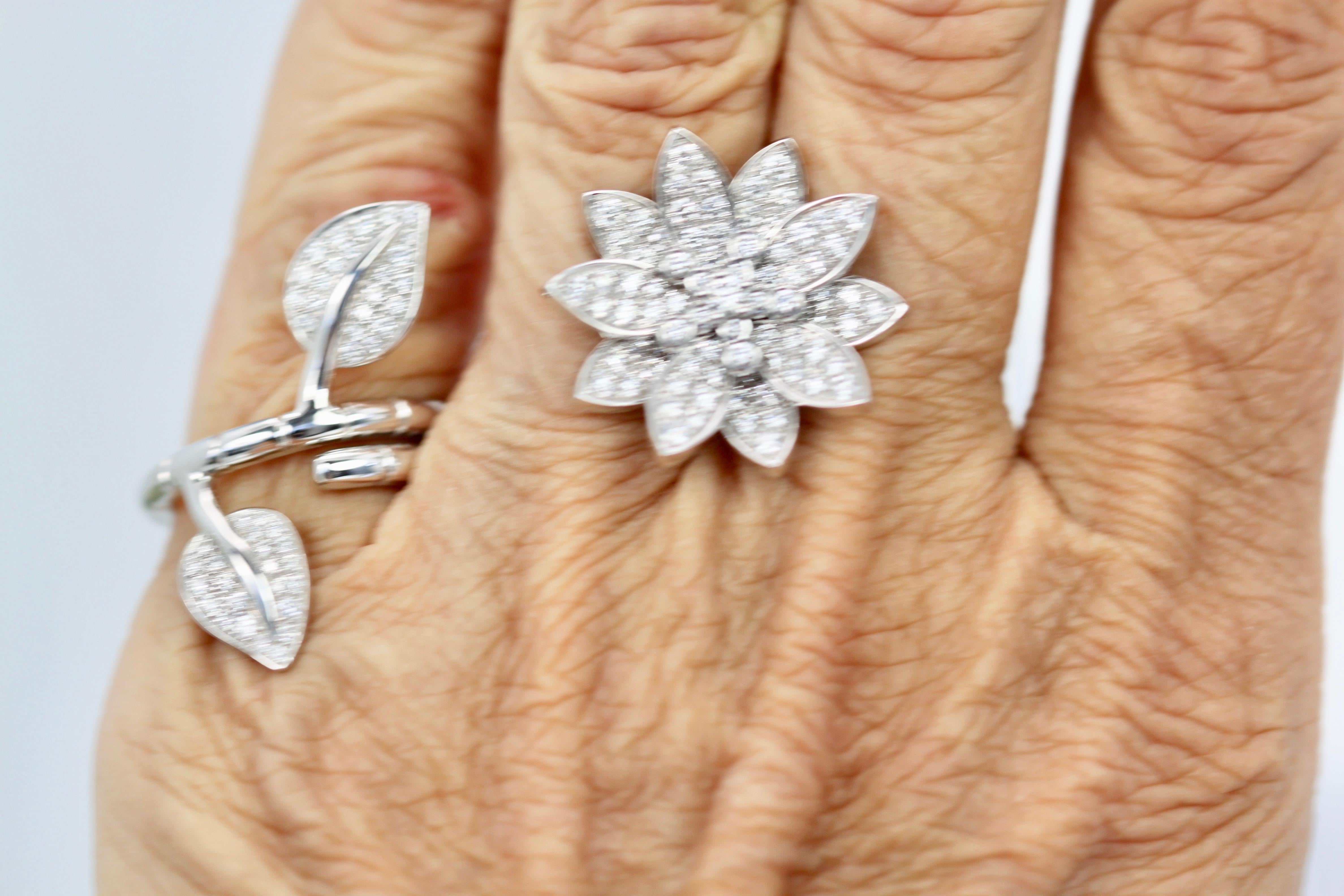 Artisan Van Cleef & Arpels Diamond Lotus Ring