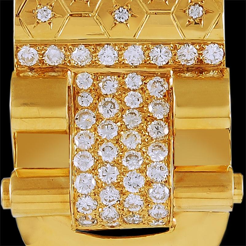 Rococo Van Cleef & Arpels Clips en or Ludo avec diamants en vente