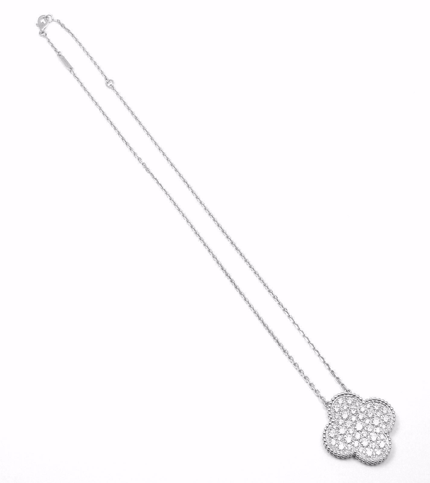 Van Cleef & Arpels Diamond Magic Alhambra White Gold Necklace 3