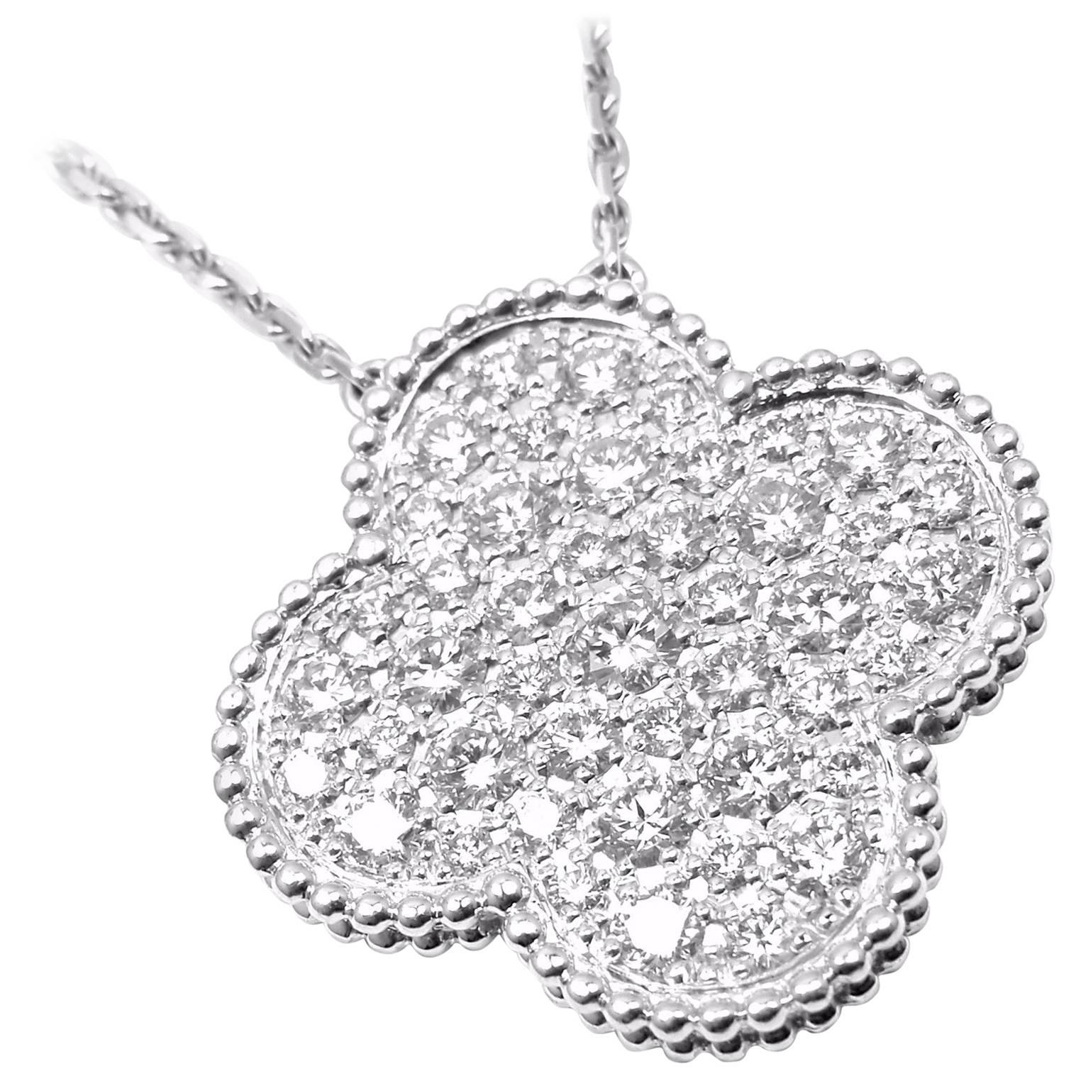 Van Cleef & Arpels Diamond Magic Alhambra White Gold Necklace