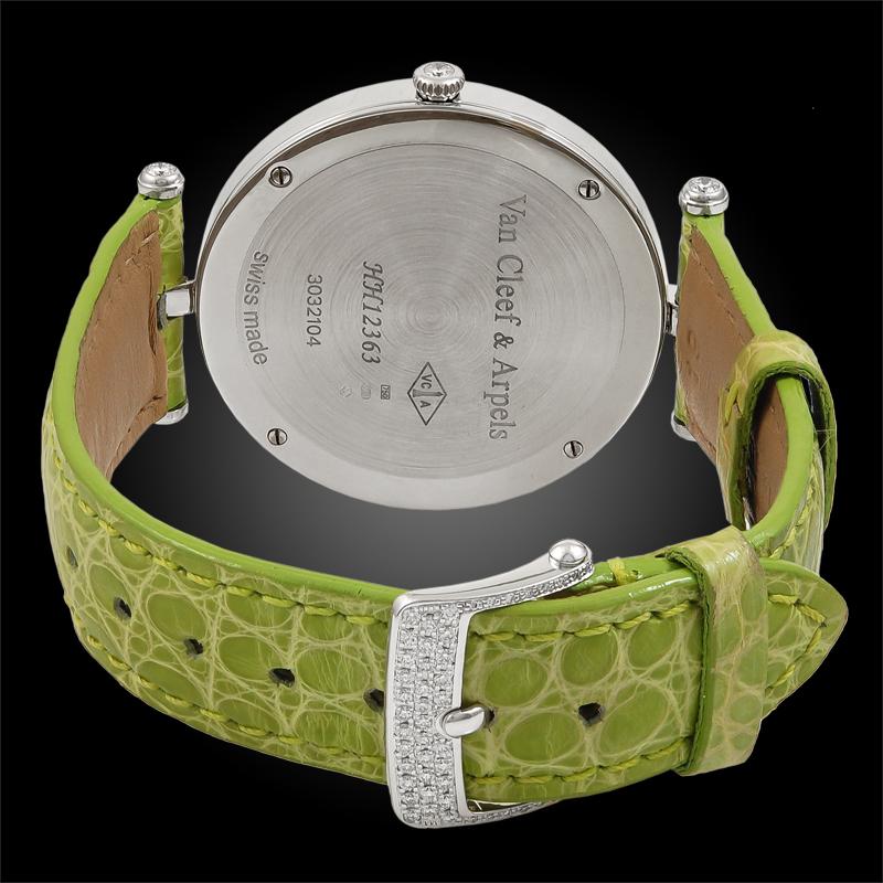 Van Cleef & Arpels Diamond, Mother of Pearl Dial Watch In Good Condition In New York, NY