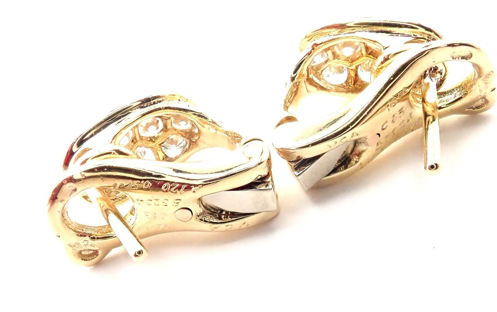 Van Cleef & Arpels Diamond Mother of Pearl Door Knocker Yellow Gold Earrings For Sale 1