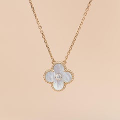 Van Cleef & Arpels Diamond Mother of Pearl Limited Edition Alhambra Necklace