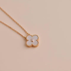 Van Cleef & Arpels Diamond Mother of Pearl Limited Edition Alhambra Necklace