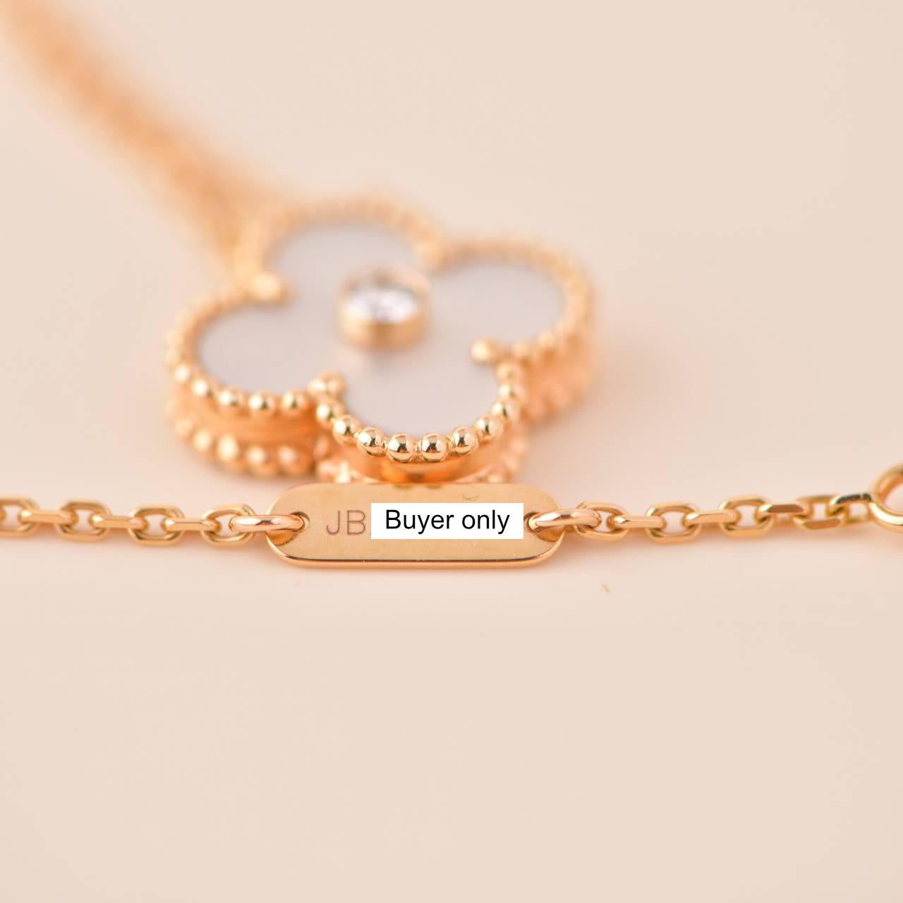 Van Cleef & Arpels Diamant-Perlmutt-Halskette Alhambra in limitierter Auflage für Damen oder Herren