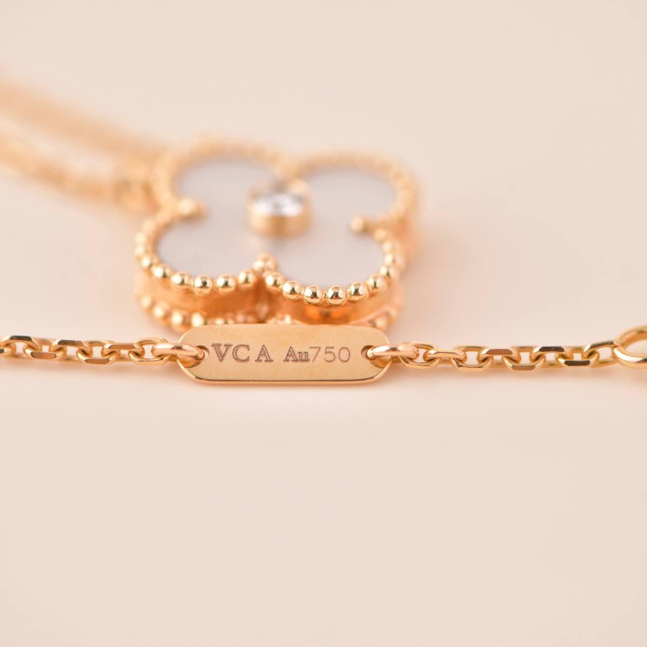 Van Cleef & Arpels Diamant-Perlmutt-Halskette Alhambra in limitierter Auflage 1