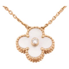 Van Cleef & Arpels Diamond Mother of Pearl Limited Edition Alhambra Necklace