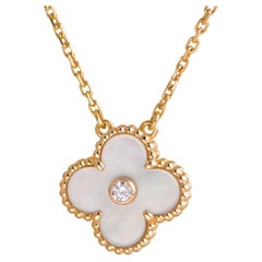 Van Cleef & Arpels Diamond Mother of Pearl Limited Edition Alhambra Necklace