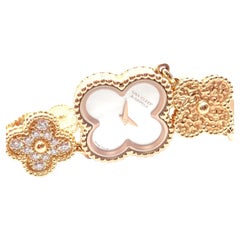 Van Cleef & Arpels Diamant Perlmutt Sweet Alhambra Rose Gold Uhr