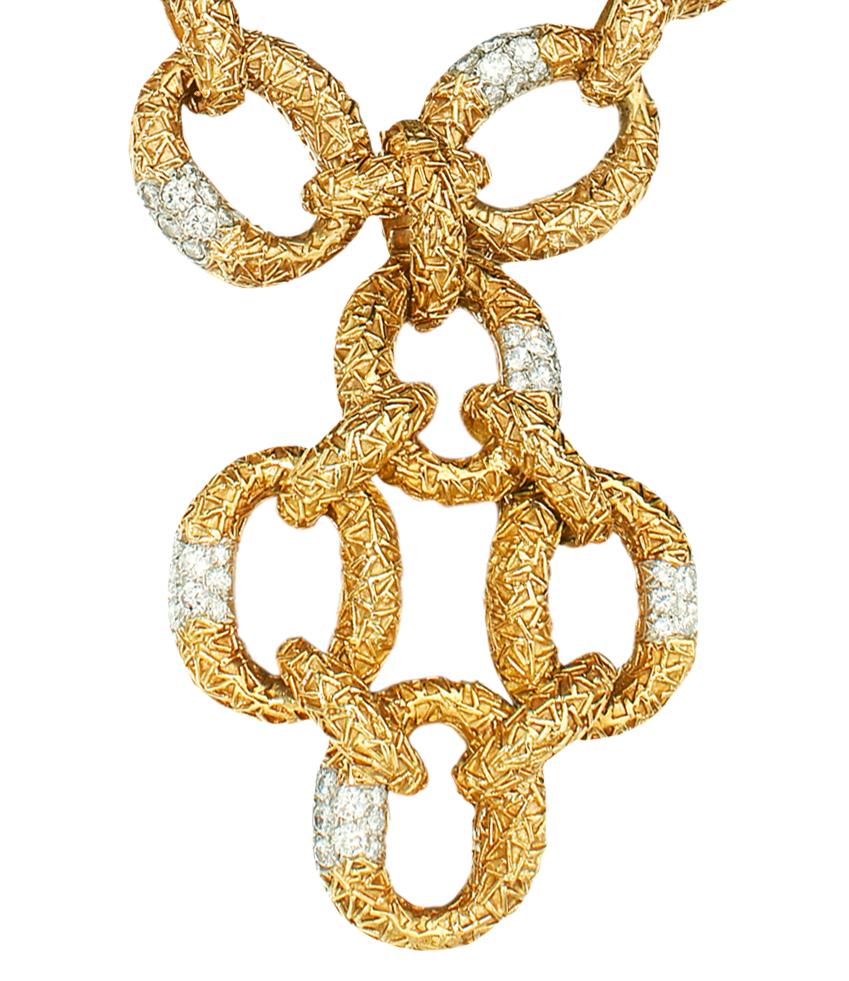 Taille ronde Van Cleef & Arpels, collier-bracelet en or jaune et diamants en vente