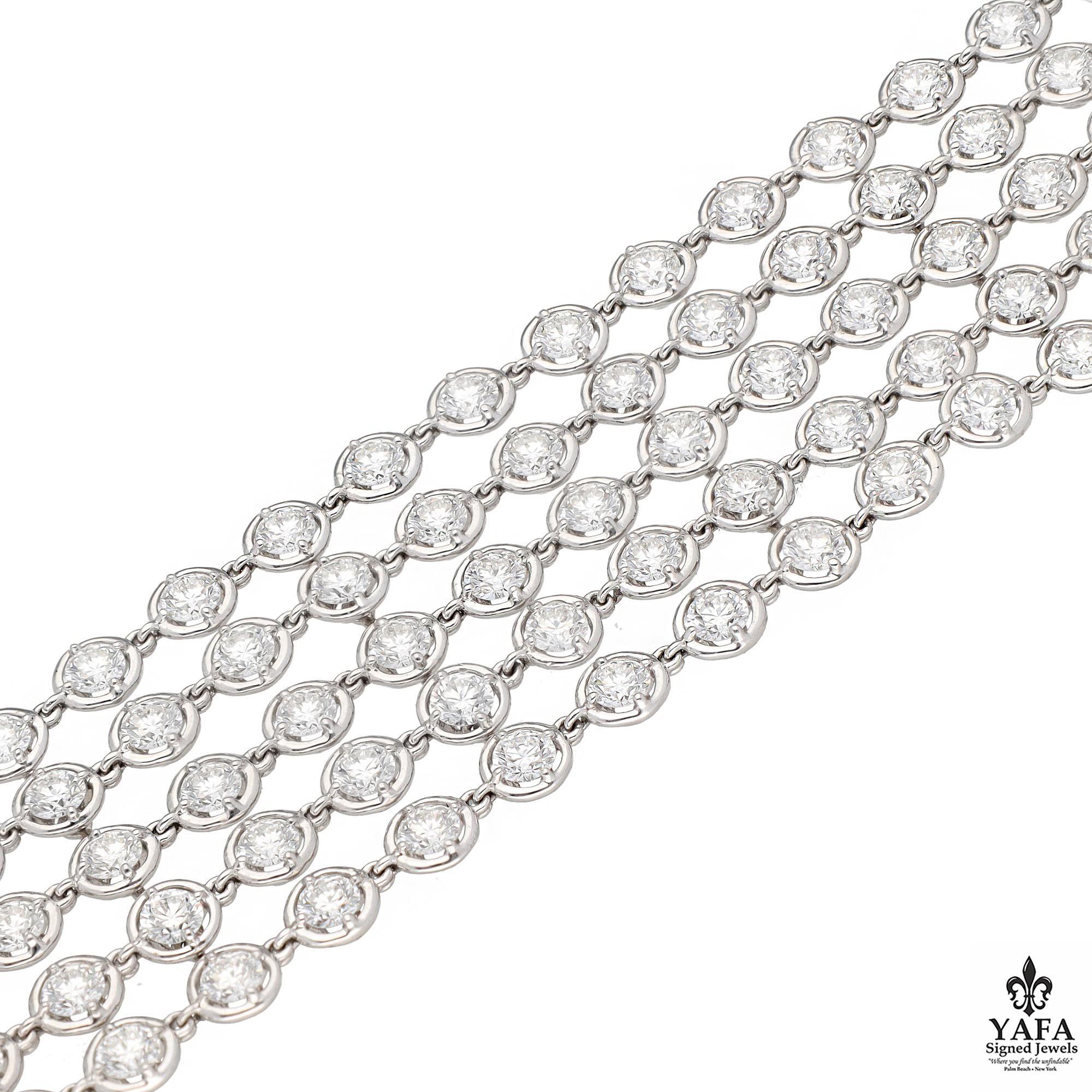 VAN CLEEF & ARPELS Pulsera Palmyre de diamantes Corte redondo en venta