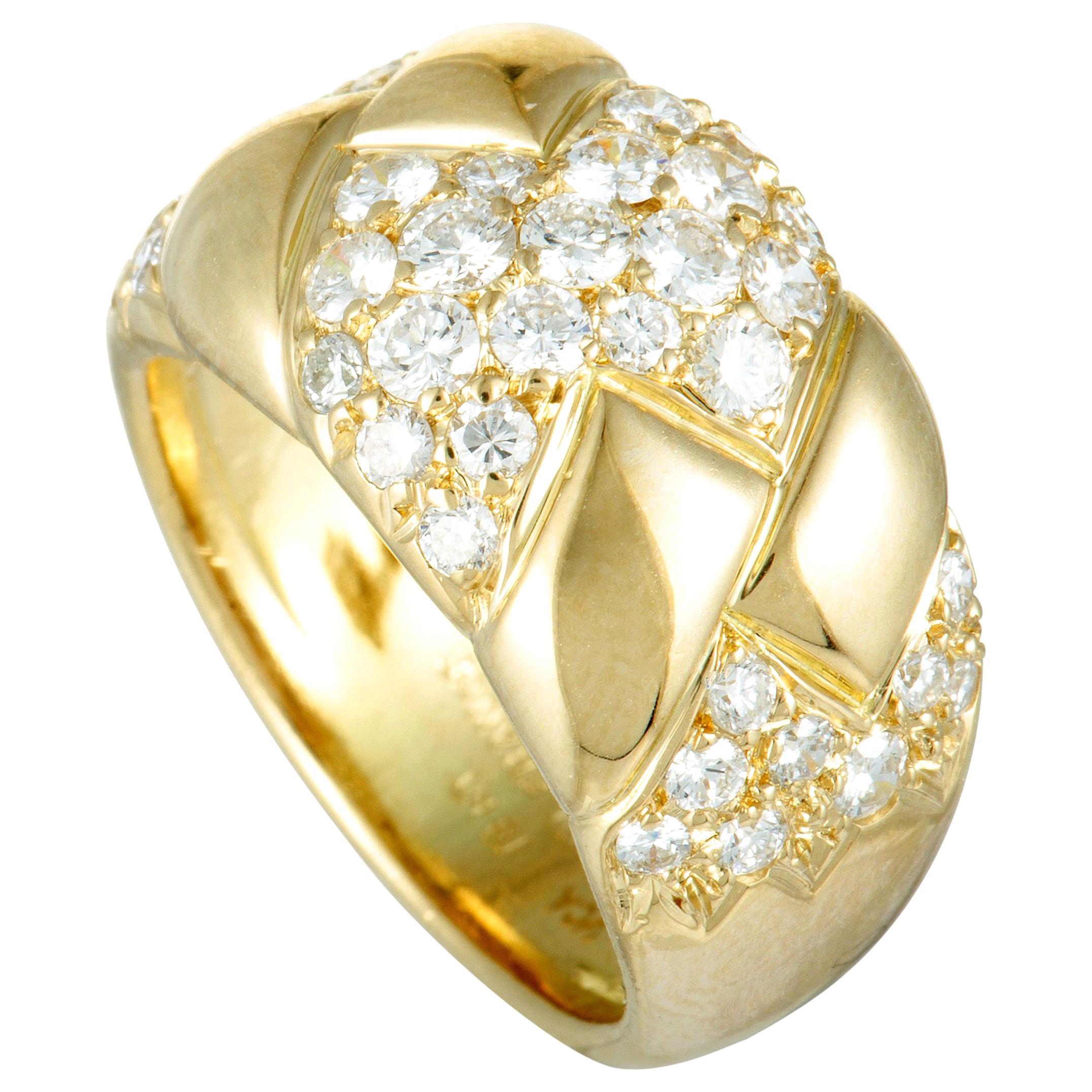 Van Cleef & Arpels Diamond Pavé 18 Karat Yellow Gold Band Ring