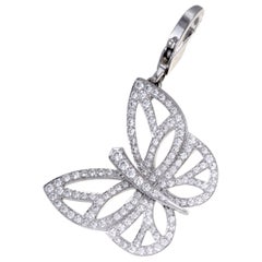 Van Cleef & Arpels Diamond Pave Butterfly Gold Pendant or Charm