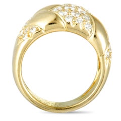 Van Cleef & Arpels Diamond Pavé Yellow Gold Band Ring