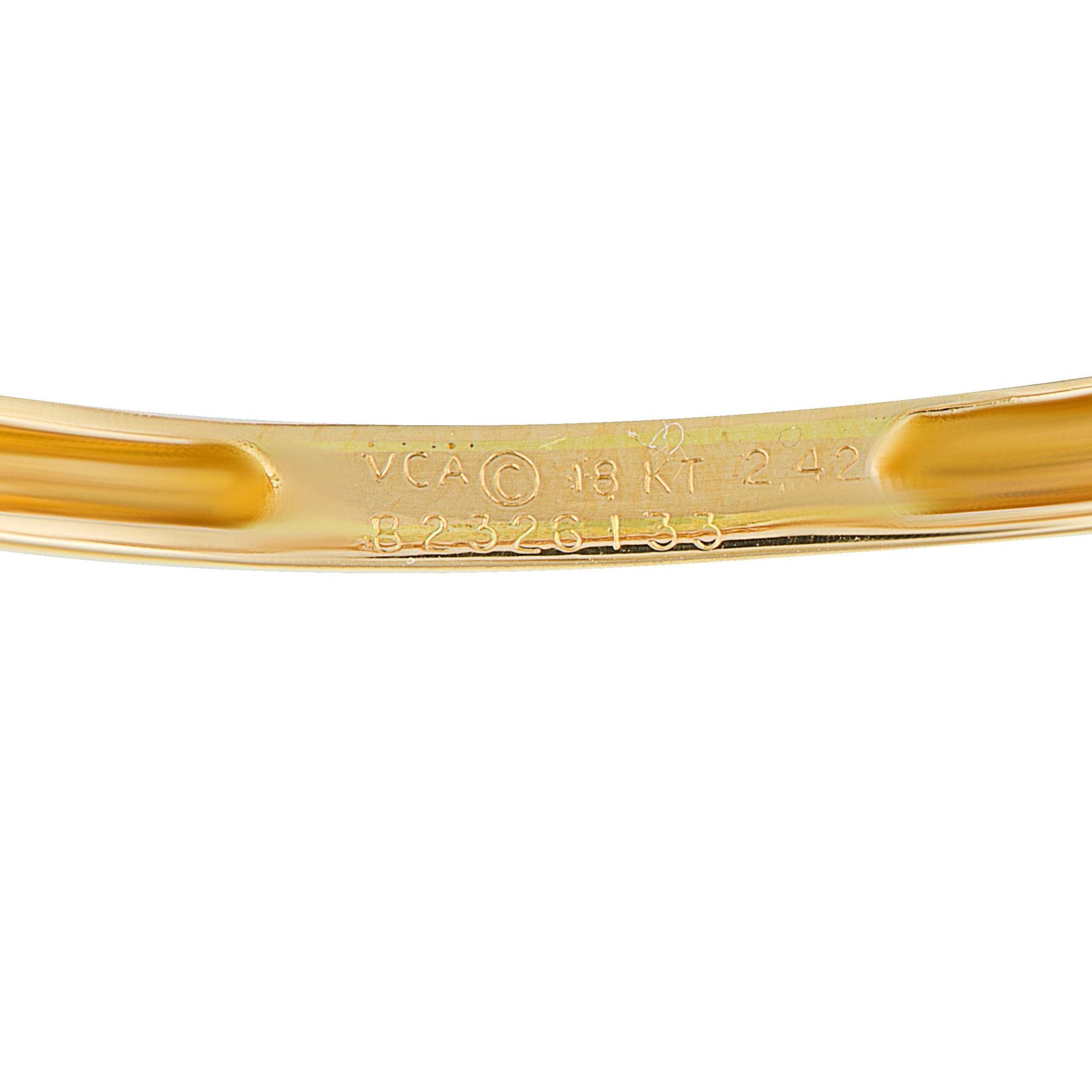 Van Cleef & Arpels Diamond Pave Yellow Gold Bangle Bracelet In Excellent Condition In Southampton, PA