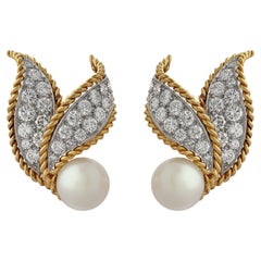 Van Cleef & Arpels, Diamond & Pearl Earrings