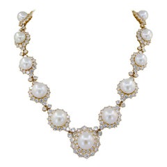 Van Cleef & Arpels Diamond Pearl Yellow Gold Necklace