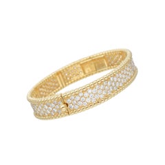 Van Cleef & Arpels Diamant-Armband "Perlee" in 18k Gelbgold.