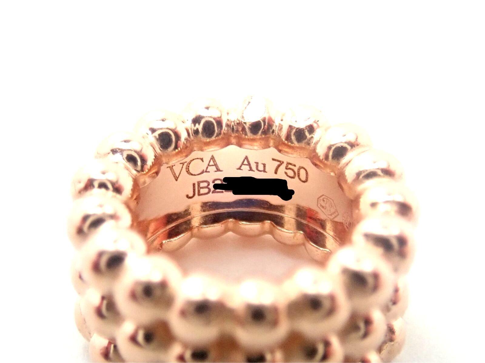 Van Cleef & Arpels Diamond Perlee Clover 2 Pendants Chain Rose Gold Necklace For Sale 3