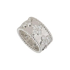 Van Cleef & Arpels Diamond Perlée Clovers Medium Ring