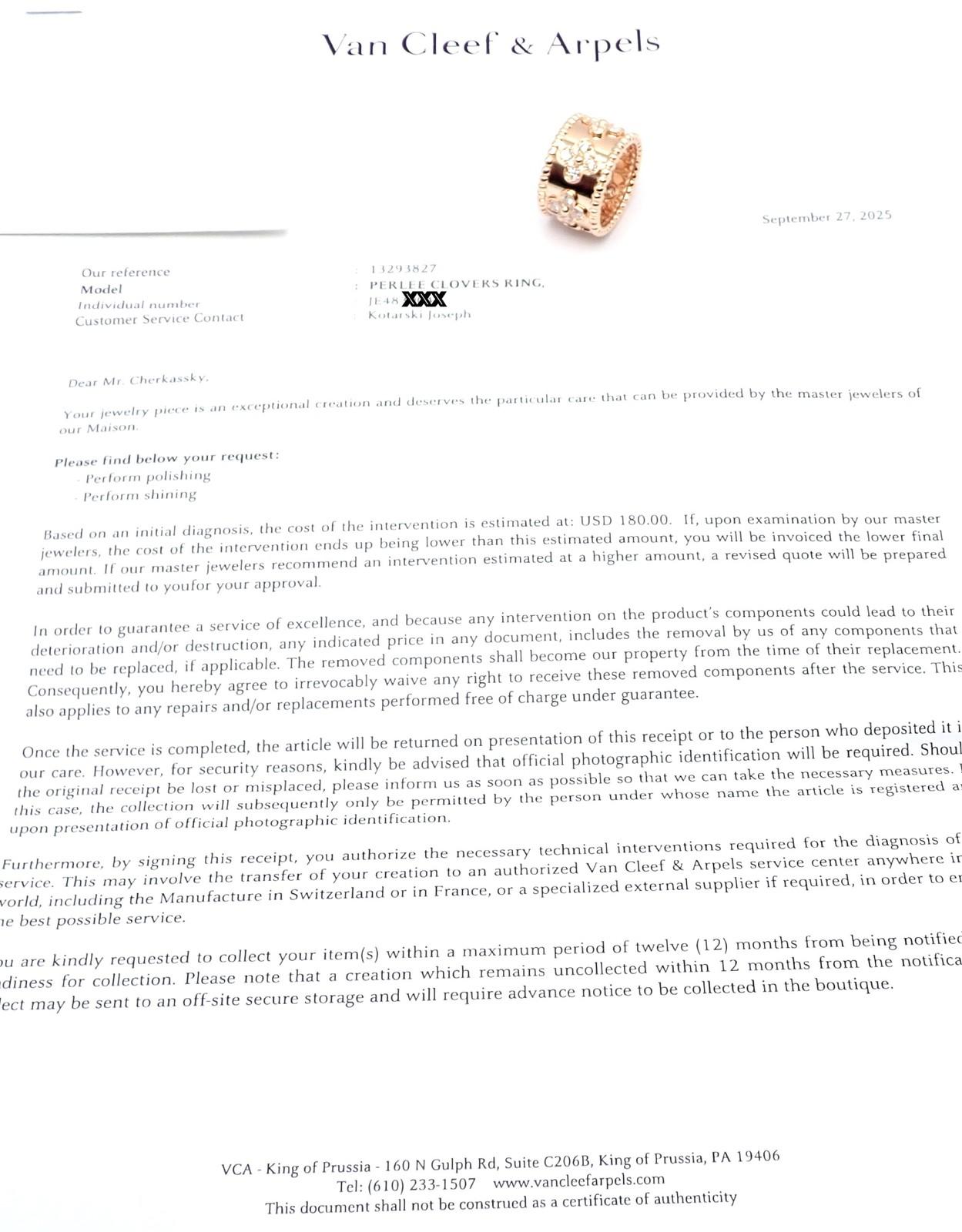 Van Cleef & Arpels Diamond Perlee Clovers Rose Gold Band Ring im Angebot 4