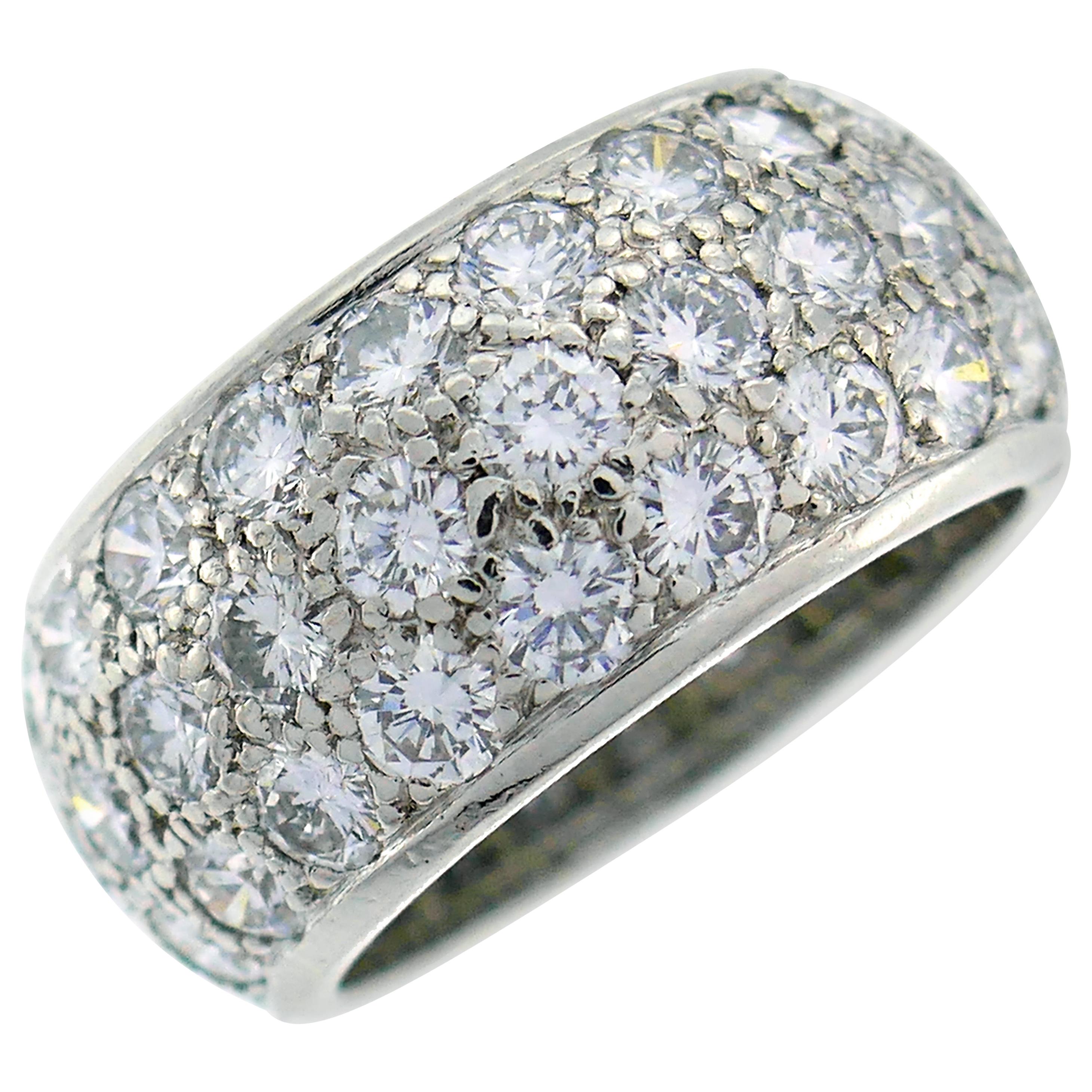 Van Cleef & Arpels Diamond Platinum Eternity Band Ring Size 6