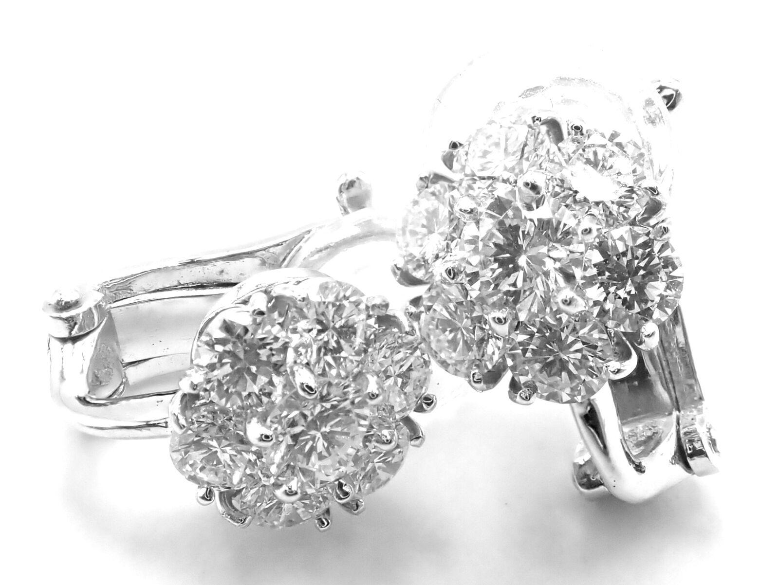 Van Cleef & Arpels Diamond Platinum Fleurette Flower Earrings For Sale 10