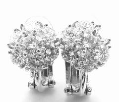 Van Cleef & Arpels Diamond Platinum Fleurette Flower Earrings