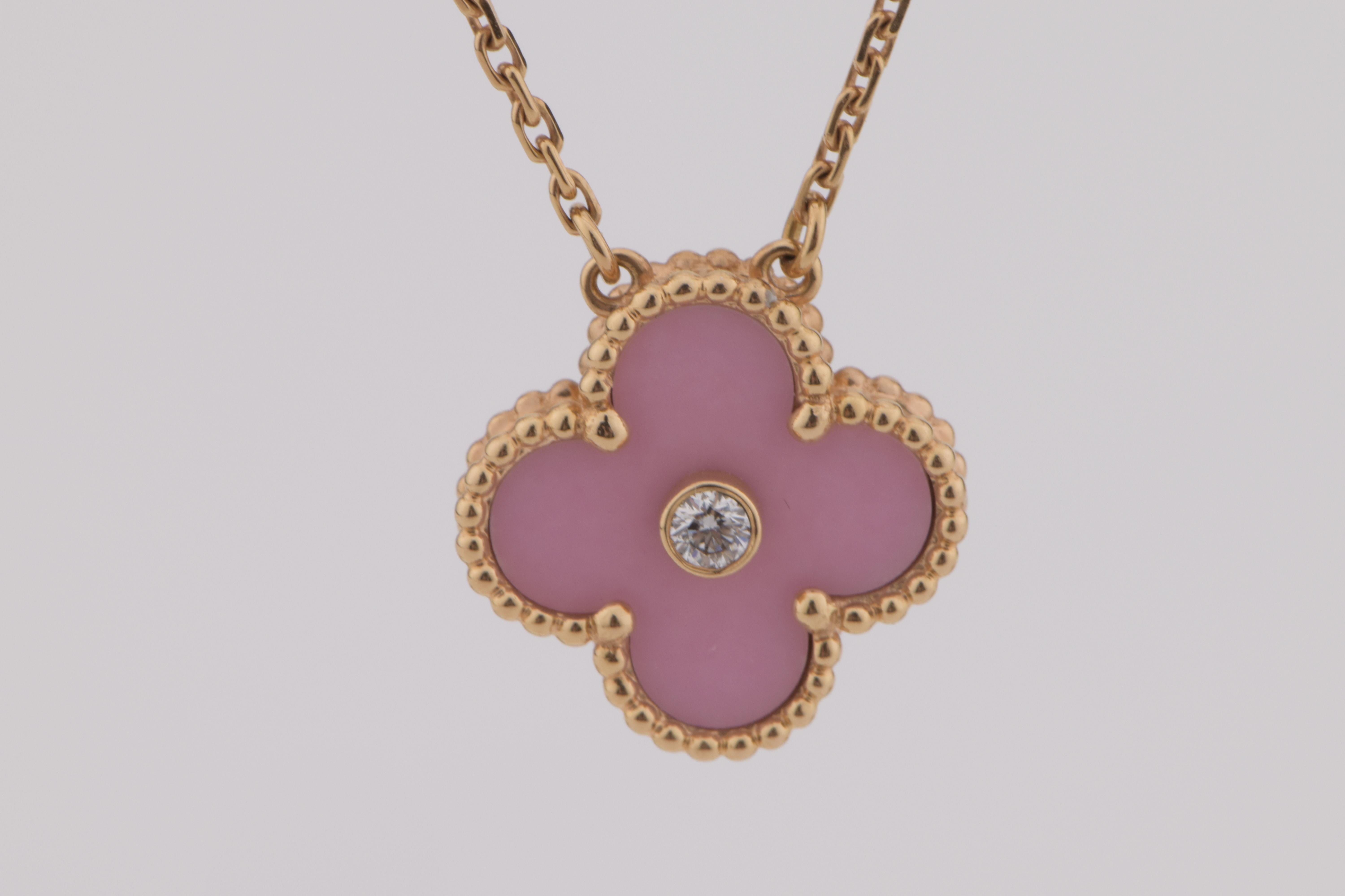van cleef necklace rose gold