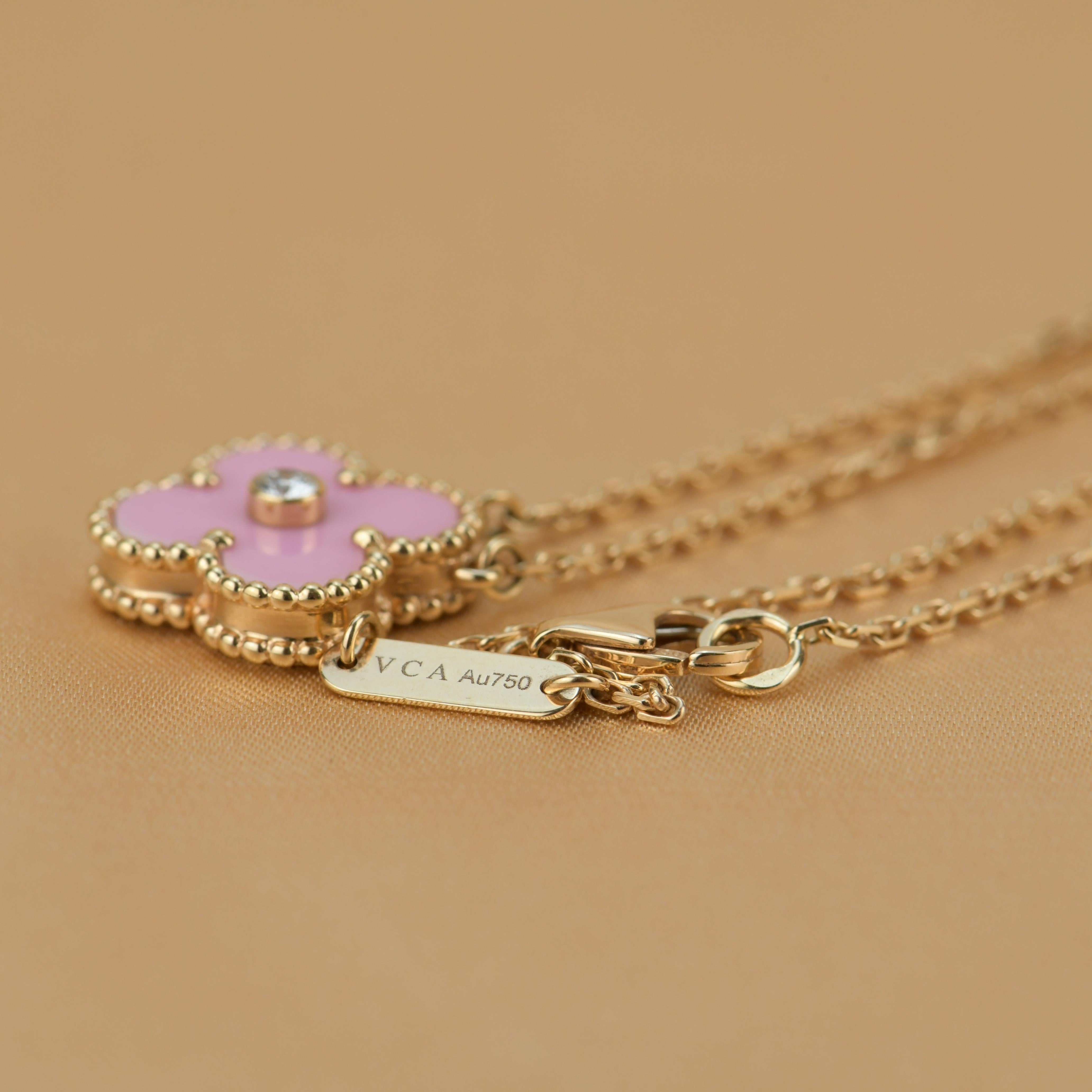 van cleef rose gold necklace