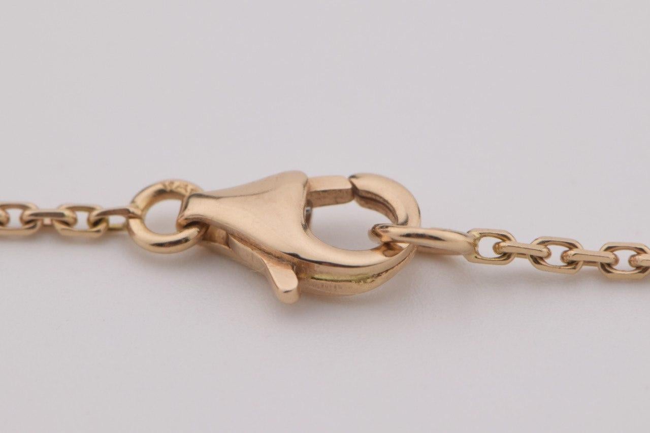 Women's or Men's Van Cleef & Arpels Diamond Porcelain Limited Edition Alhambra Rose Gold Necklace