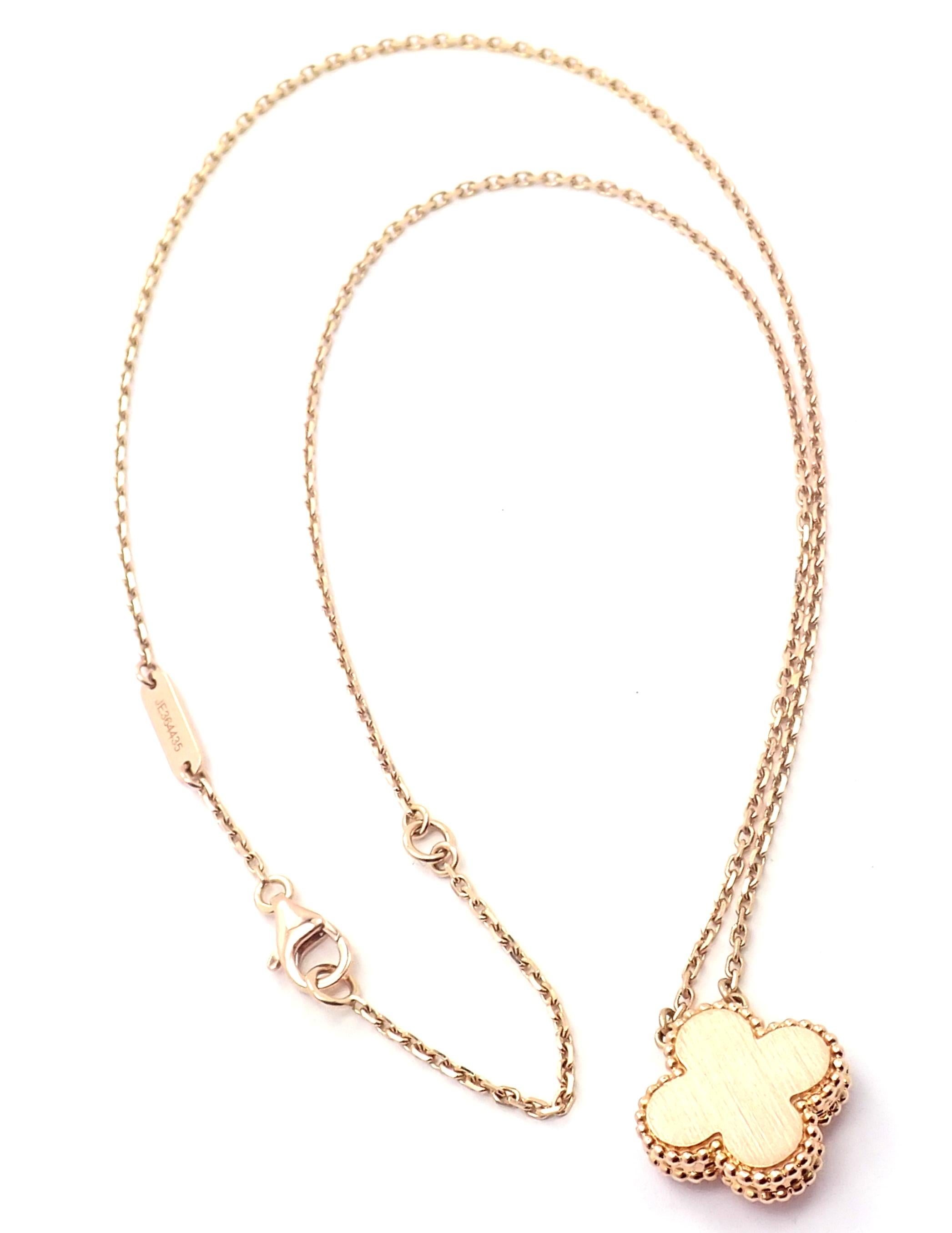 Women's or Men's Van Cleef & Arpels Diamond Porcelain Limited Edition Alhambra Rose Gold Necklace