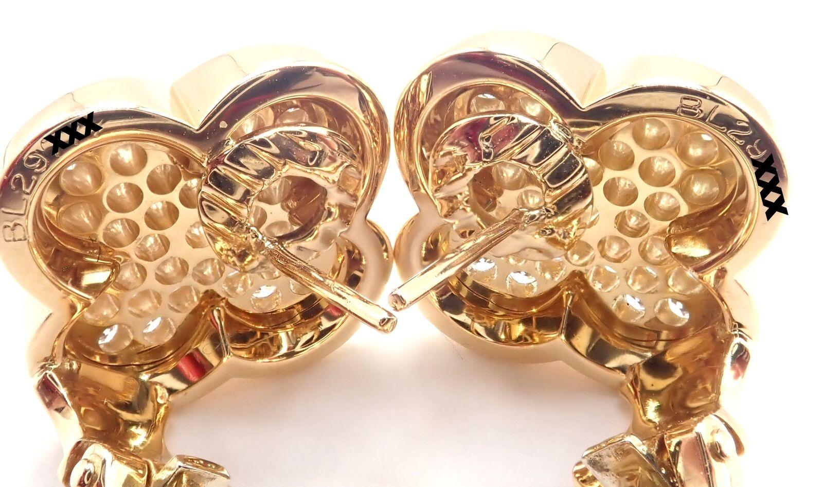 Van Cleef & Arpels Diamant-Ohrringe aus reinem Alhambra-Gelbgold mit Diamanten im Angebot 6