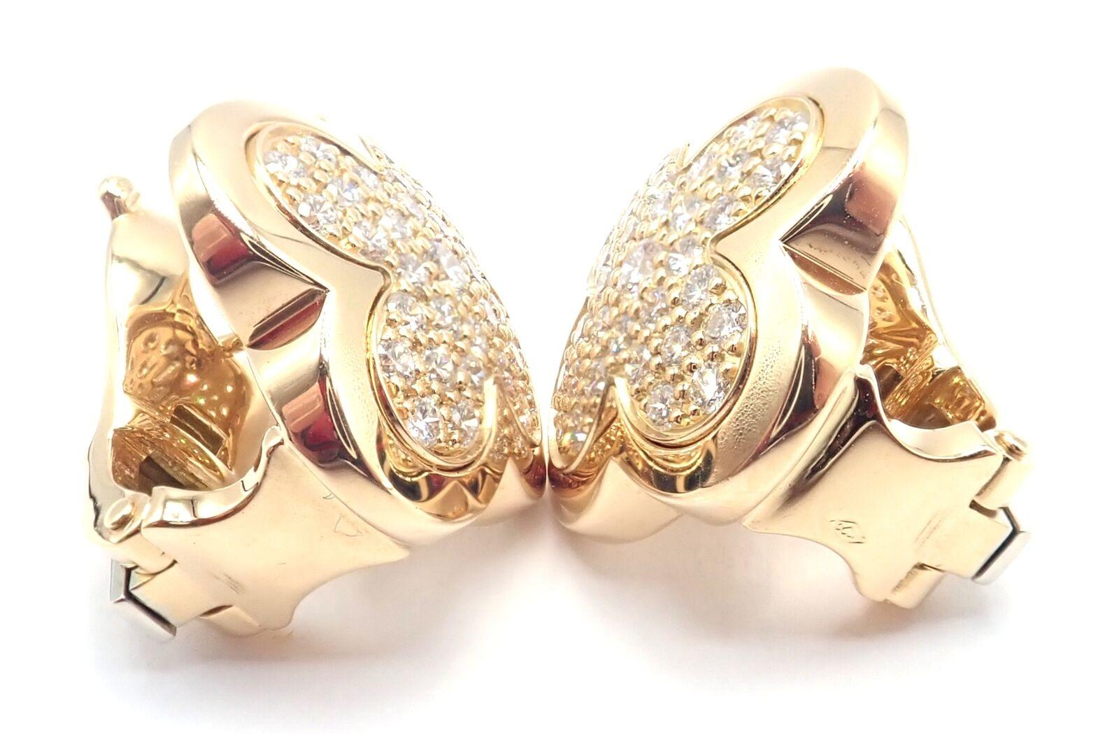 Van Cleef & Arpels Diamant-Ohrringe aus reinem Alhambra-Gelbgold mit Diamanten im Angebot 2