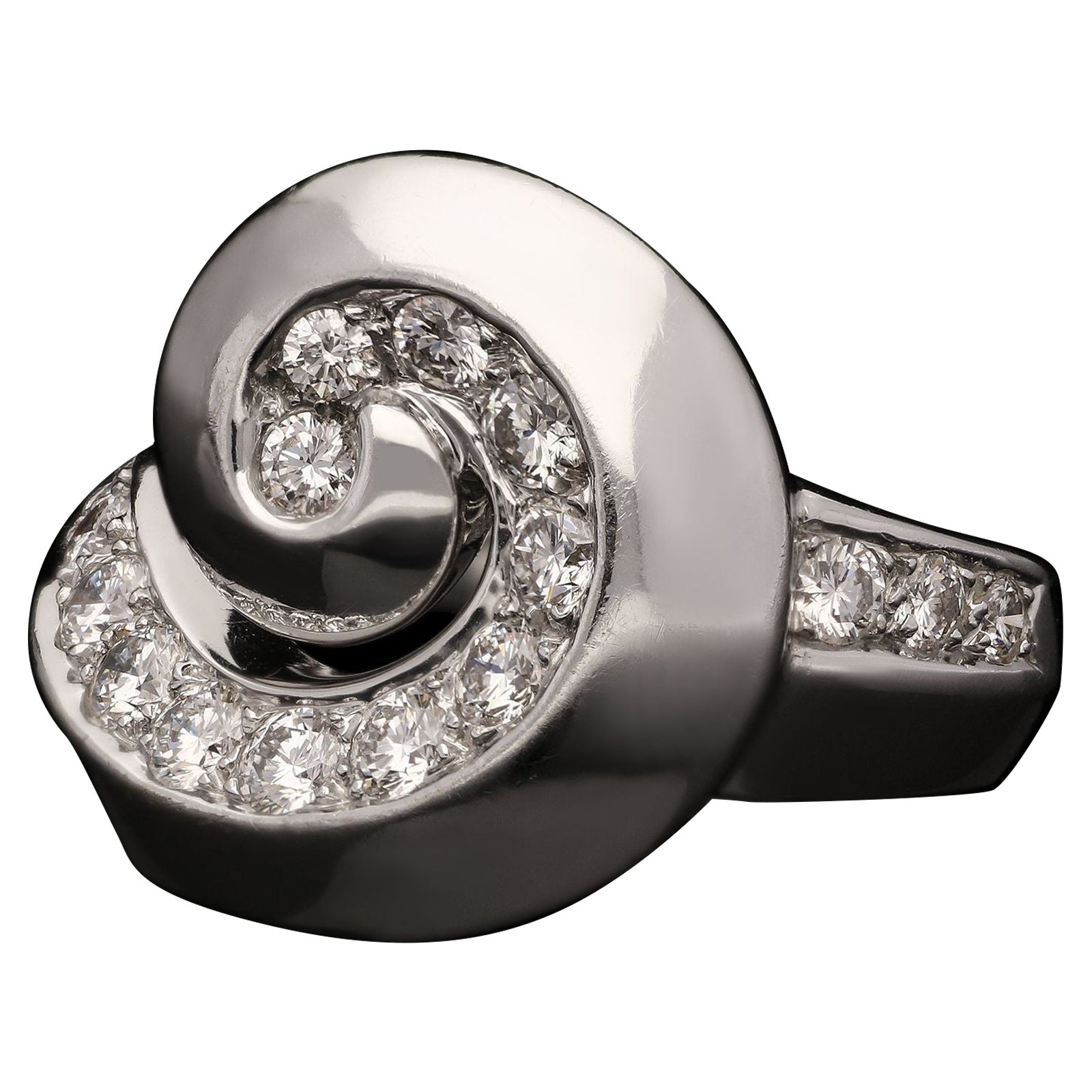 Van Cleef & Arpels Diamond 'Question Mark' 18ct Gold Swirl Ring Circa 1980s