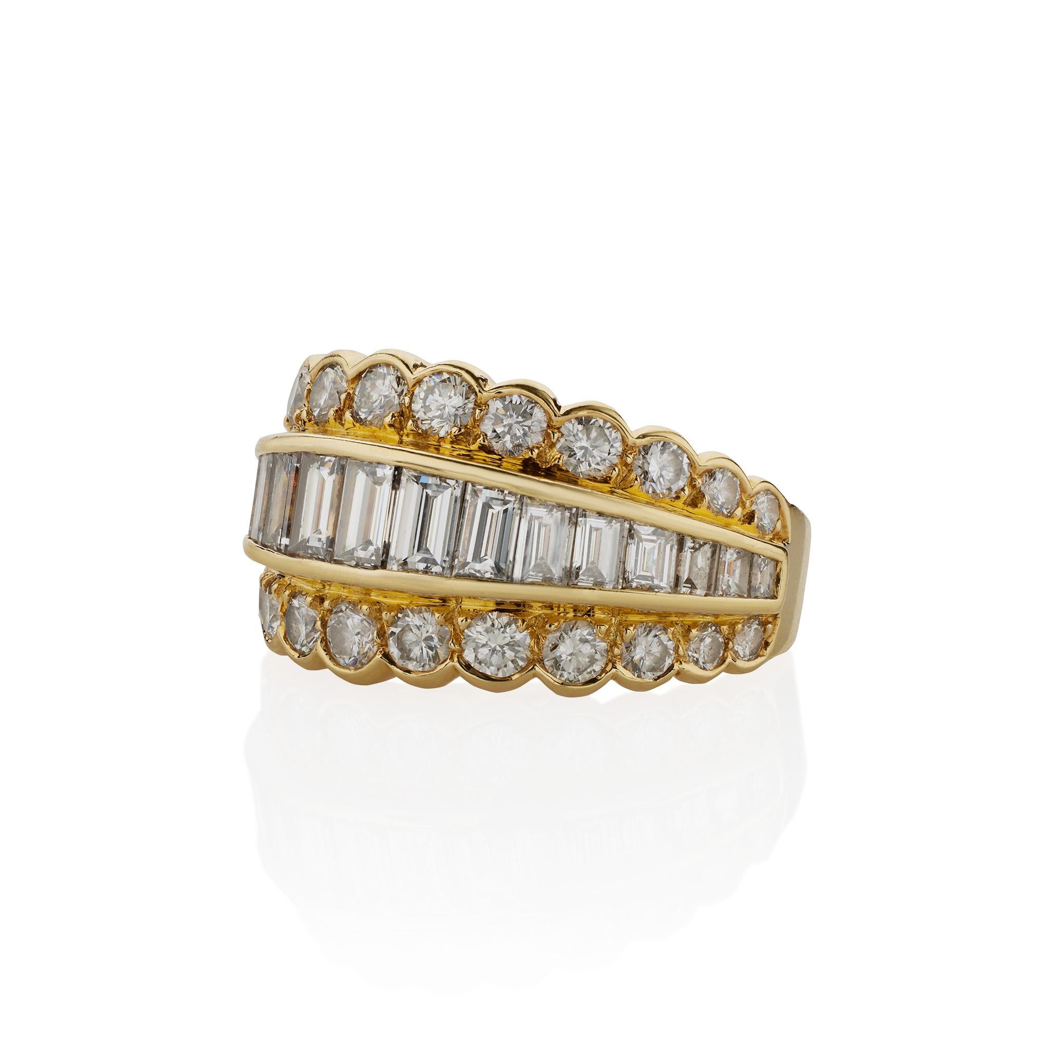 Baguette Cut Van Cleef & Arpels Diamond Ring For Sale