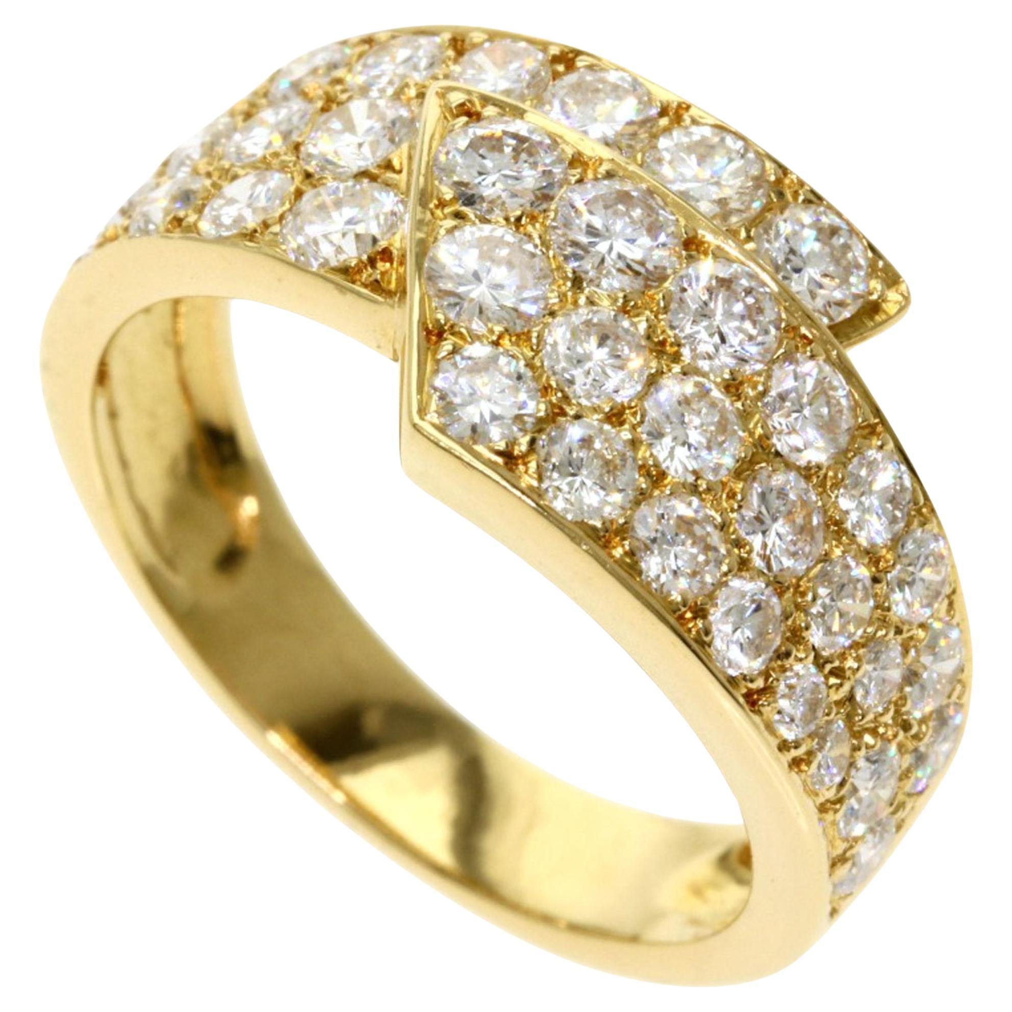 Van Cleef & Arpels Diamantringe aus 18 Karat Gelbgold mit Diamanten