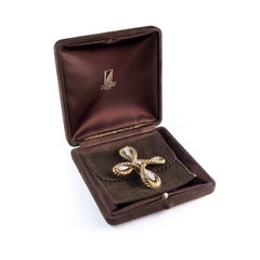 Van Cleef & Arpels Diamond Rope-Work Cross Brooch (c. 1980s)