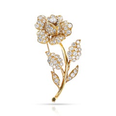 Van Cleef & Arpels Diamant-Rosenbrosche/Anstecknadel, 18k