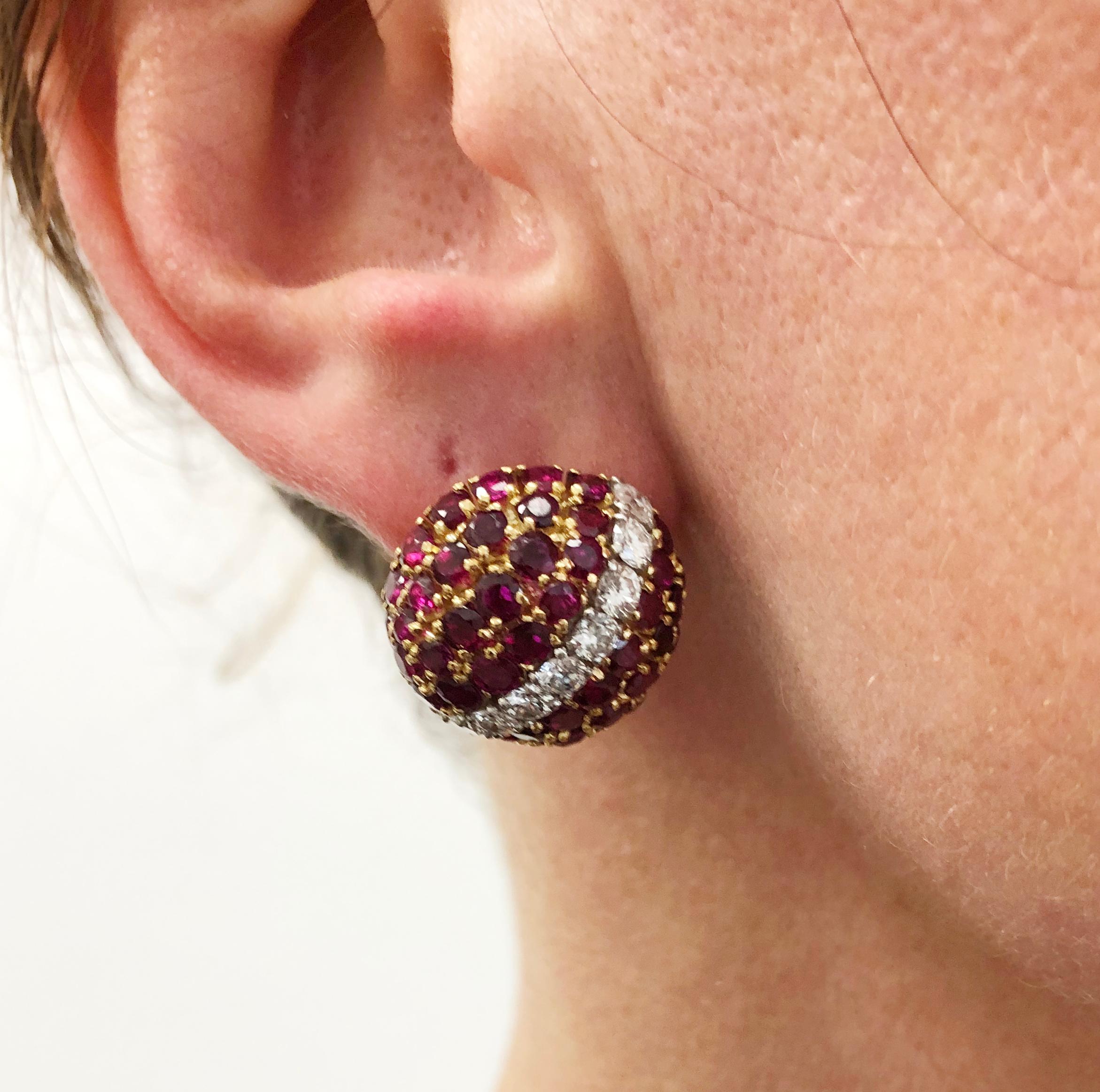 Women's Van Cleef & Arpels Province Ruby Bombe Earrings For Sale