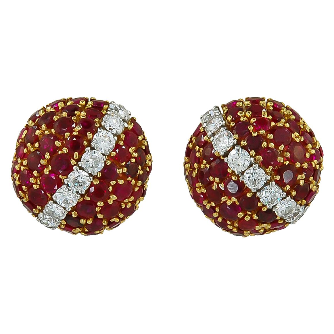 Van Cleef & Arpels Province Ruby Bombe Earrings For Sale