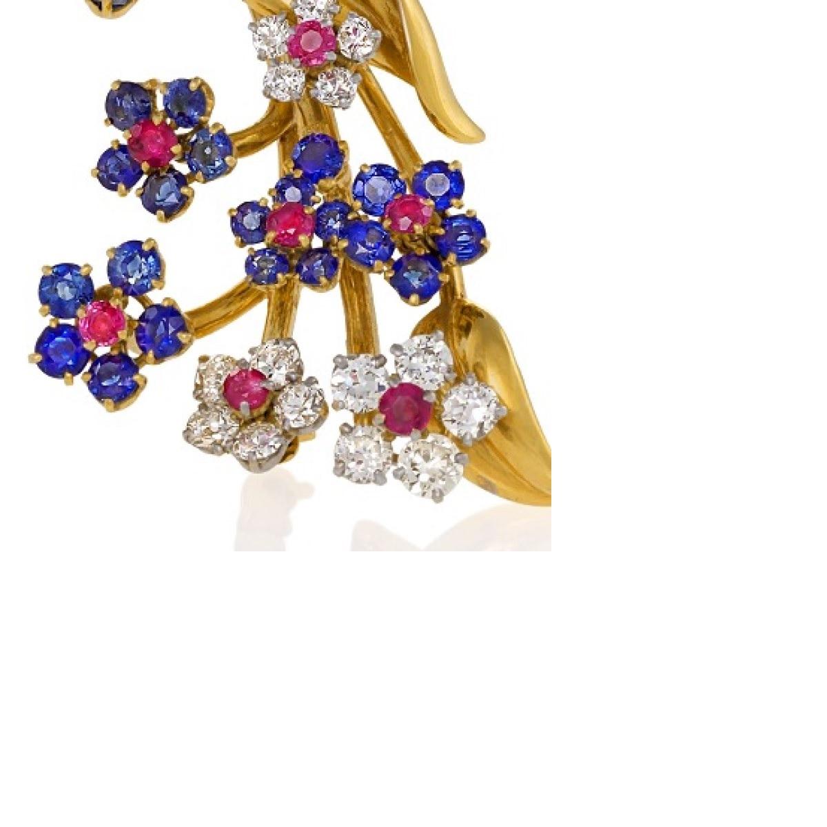 Van Cleef & Arpels Diamond Ruby Sapphire and Gold 